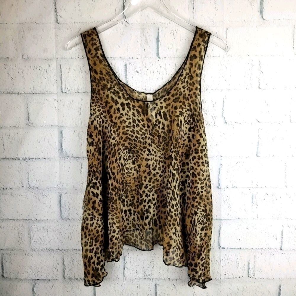 Lovely Day Animal Print Asymmetrical Tank Top.